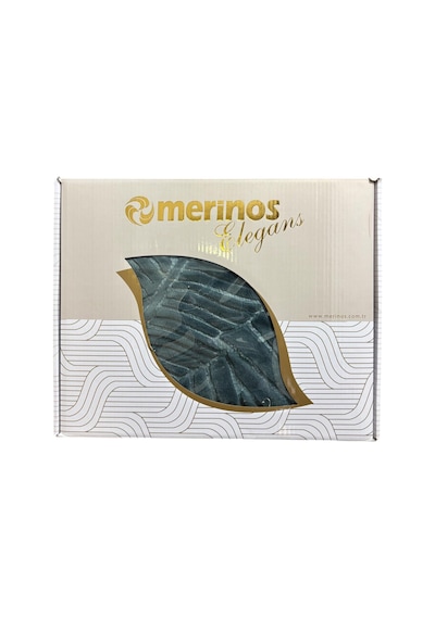 Merinos Tek Kişilik Elegans Embos Kutulu Battaniye 160 X 220 Petrol Yeşili