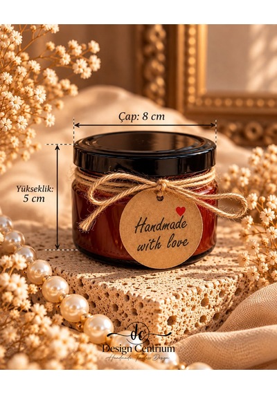 Amber Élegance Amber Kokulu %100 Soya Wax Mum Aromaterapi-200cc Kahverengi