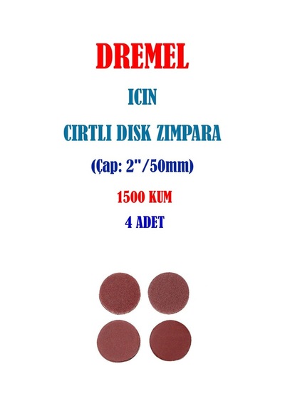 Dremel Için Cırtlı Disk Zımpara - 1500 Kum - Çap 50Mm (4 Adet)