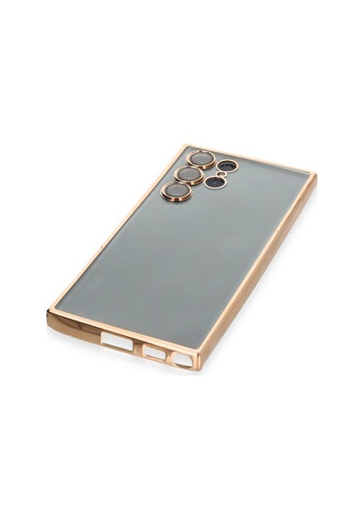 Newface - 990 - Samsung Galaxy S22 Ultra Kılıf Razer Lensli Silikon - Csmo-tex - - Gold