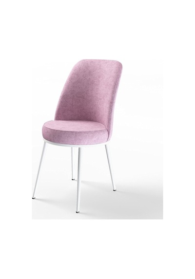 Canisa Concept Kor Serisi 70x114 MDF Açılabilir Mutfak Masası Takımı Beyaz Masa 6 Pembe Sandalye Masa Beyaz Sandalyeler Pembe