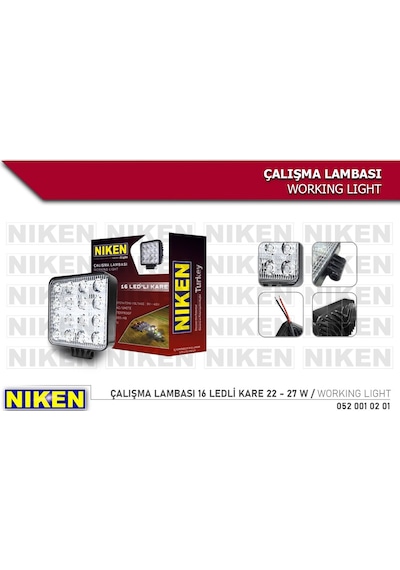 Niken 16 Led Kare Off Road Sis Farı Çalışma Lambası 2 Adet 12-24v