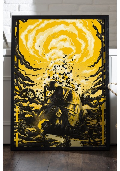 Fallout Siyah Ahşap Çerçeveli Poster, Dekoratif Oyun Duvar Tablosu