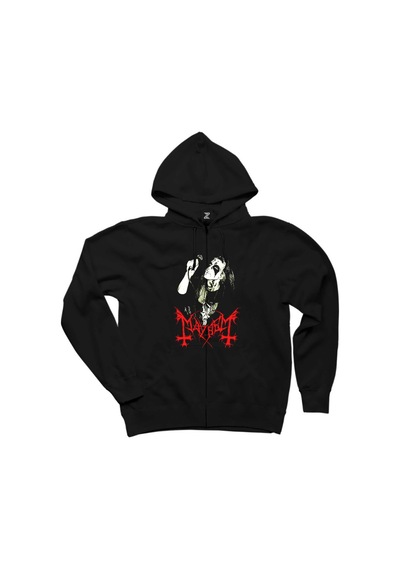 Mayhem Rotten Dead Siyah Fermuarlı Kapşonlu Sweatshirt Siyah