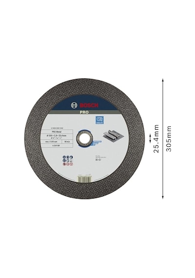 Ayrex 1 X Kesme Diski Düz Uzman Metal Için Metal Çelik A 36 R Bf Çap 300 Mm 2 8 Mm Açılı Taşlama Makinesi Aksesu