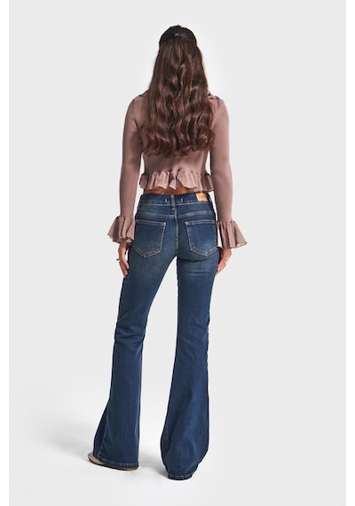 Itsbasic Kadın T.kot Rengi 2w5-8 Swl Mid Rise Flare Fit Süper Esnek Kumaş İspanyol Paça Denim Jean