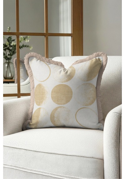 Geometrik Gold Puantiyeli Şık Saçaklı Yastık Kılıfı - Daire Bohem Krem Vizon Püsküllü Kırlent Kılıfı Sessiz Esinti Nektar Geometrik Gold Puantiyeli Şık Saçaklı Yastık Kılıfı - Daire Bohem Krem Vizon Püsküllü Kırlent Kılıfı Sessiz Esinti Nektar