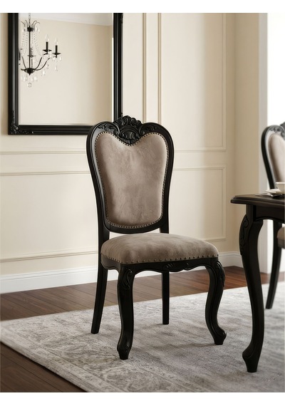 Orsay Klasik Fransız Stil Ahşap Sandalye Siyah
