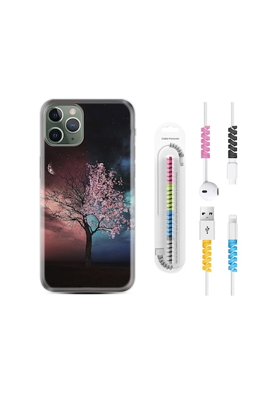 Apple Uyumlu iPhone 12 Pro Kılıf Kablo Koruyuculu Heaven Tree 1859