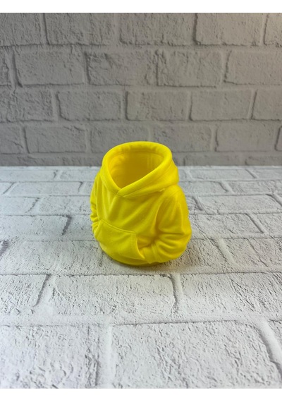 Dekoratif Sarı Hoodie Kalemlik 10x10 Cm