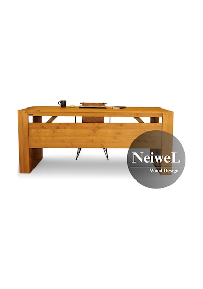 Neiwel Owen Doğal Ahşap Çalışma Ve Ofis Masası-80cm-200cm Açık Ceviz