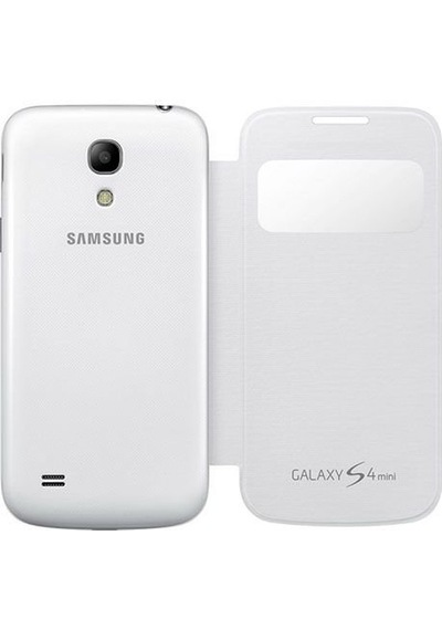 Galaxy S4 Mini İ9190 İle Uyumlu S View Cover Kılıf Beyaz Ef-cı919bwegww