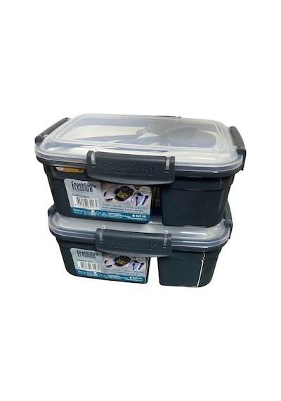 Smart 6 Parça 840 Ml 2 Bölmeli Contalı Lunch Box 5232 Çok Renkli