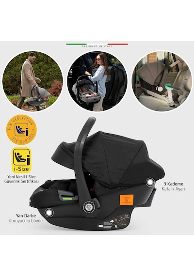 Elele Cabina Kabin Tipi Travel Sistem Bebek Arabası Siyah