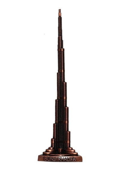 Vintage Metal Burj Khalifa Biblo Bakır 22 Cm Burç Halife