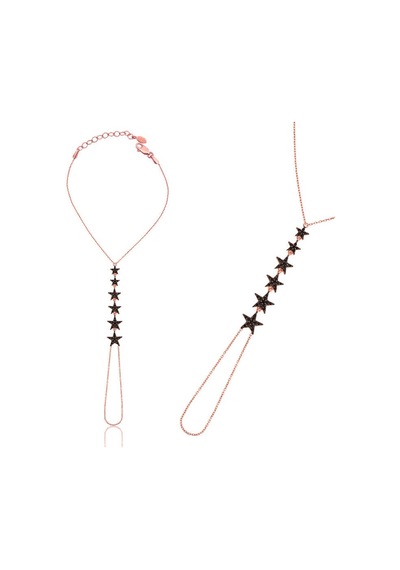 Gumush Gümüş Yıldız Şahmeran Kadın Bileklik Rose Gold