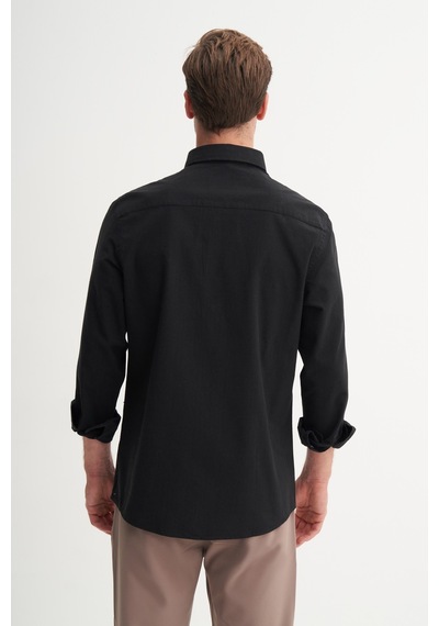 Cazador Regular Fit Erkek Uzun Kollu Gömlek Siyah 23085 Siyah