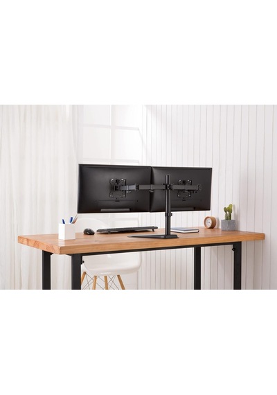 Dıgıtus Monitör Tutucu - Ayak - 2 Monitör - 32 İnçe Kadar - 2x 8 Kg'a Kadar - Vesa 75x75, 100x100 - Siyah