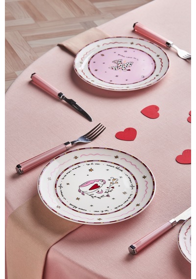 Karaca Toimoi 6 Kişilik Porselen Pasta Takımı Pembe