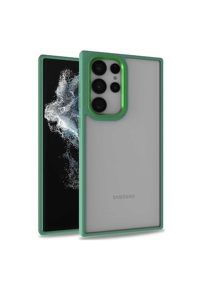 Zore Galaxy S22 Ultra Uyumlu Ogaa Flora Kılıf-yeşil