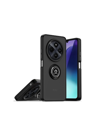 Newface - 28 - Realme C75 4g Kılıf Montreal Yüzüklü Silikon Kapak - Matxzngz - - Siyah Sıyah