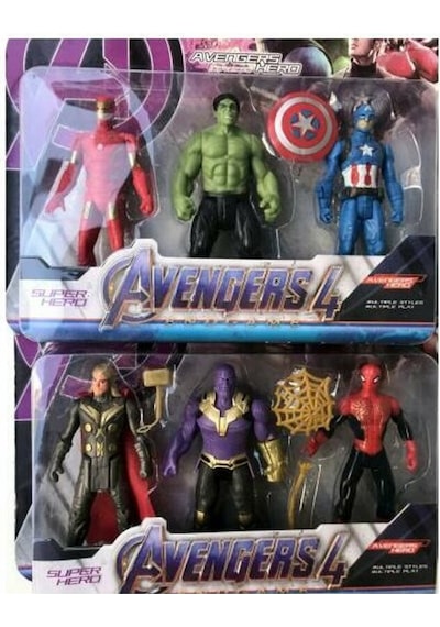Avengers Süper Kahraman Aksesuarlı Figürler 6 Lı Örümcek Adam