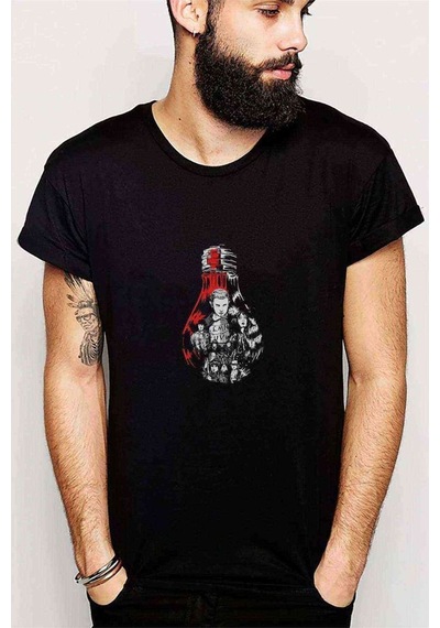 Stranger Things Ampul Eleven Baskılı Siyah Erkek Tshirt