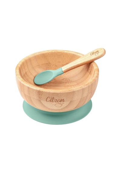 Citron Vakum Tabanlı Organik Bambu Kase Seti - Green 1073599
