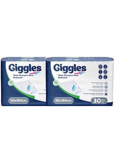 Giggles 90 x180 Yatak Koruyucu Örtü 2 x 30 Adet