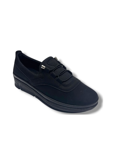 Mehtap 1150-26 Yağlı Deri Anatomik Slip On Comfort Kadın Ayakkabı Siyah