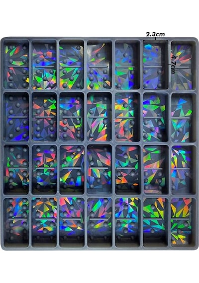 Epoksi Silikon Kalıp Hologramlı Domino Kalıbı 28 Li