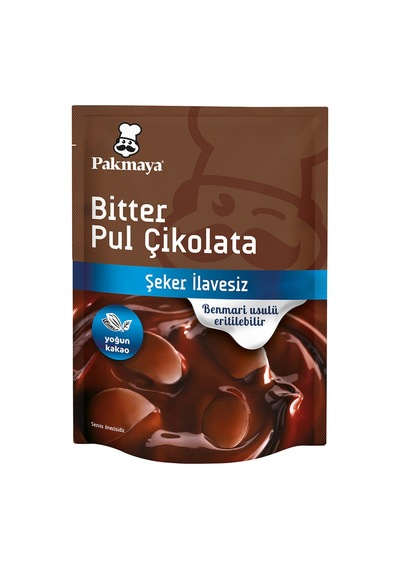 Pakmaya Şeker İlavesiz Bitter Pul Çikolata 70 G - 7 Adet Tarı