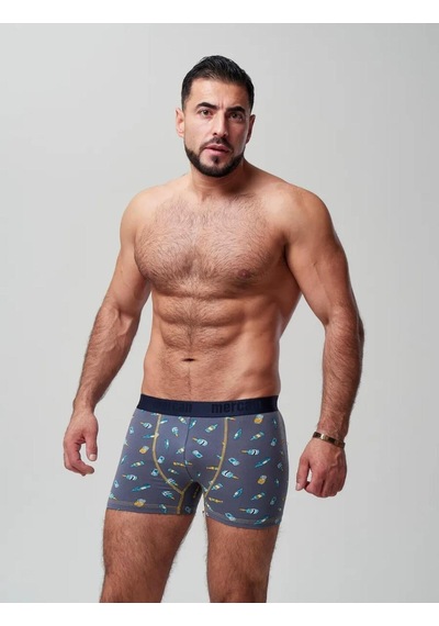 Mercan Erkek Boxer Şişe, Rota, Geyik Desenli 3'lü Paket - Rahat Kesim Çok Renkli