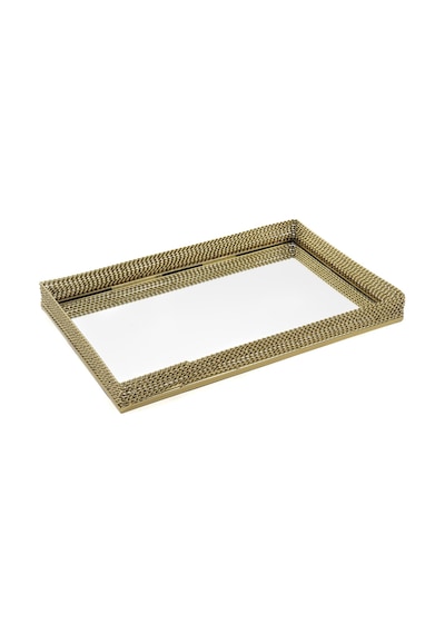 Mikasa Moor Gold Metal Dik Aynalı Tepsi 41x26x4 Cm