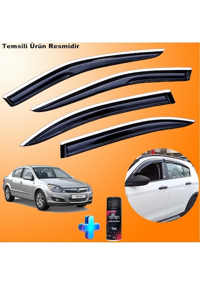 Opel Astra H Sedan Krom Cam Rüzgarlığı Abs Nikelajlı Krom Mügen Cam Rüzgarlığı 2007-2017 Arası 4 Parça + Ebrayn 150 Ml Koku