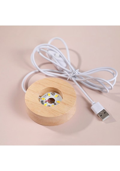 Kişiye Özel Dekoratif Işıklı Ahşap Kaideli Ayıcık Tasarımlı 3d Ca