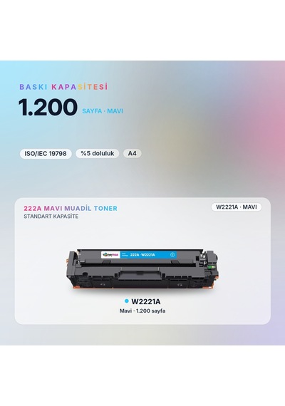 Hp Color Laserjet Pro 3303sdw W2221a Mavi Muadil Toner Çipli