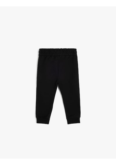 Koton Jogger Eşofman Altı Beli Bağlamalı Pamuklu Siyah 5wmb40031tk Siyah