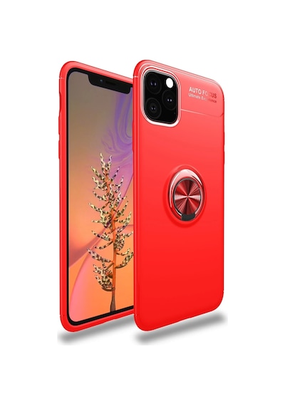 İphone 11 Pro Max Kılıf Range Yüzüklü Silikon - Kırmızı