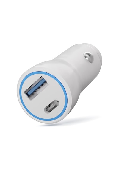 Polosmart Psm133 20w Pd Hızlı Araç Şarj Cihazı Type-c + Usb Çıkış Çift Port Akıllı Şarj Beyaz