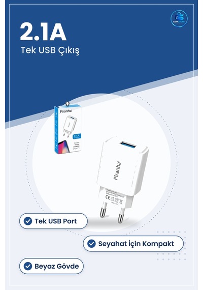 Şarj Aleti Usb Çıkışlı 5v 2.1a Seyahat Duvar Adaptörü Telefon Uyu
