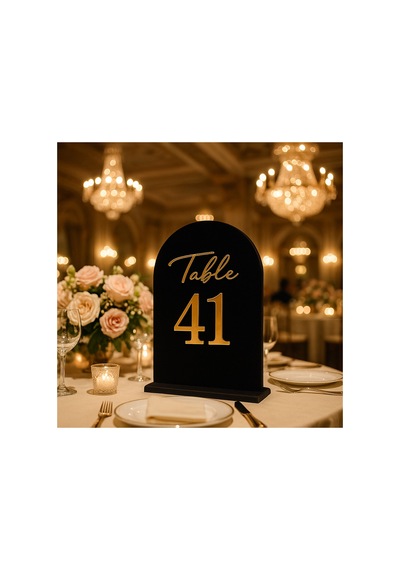 Gold Pleksi Kadife Kaplamalı Mdf Masa Numaralığı 5 Li Set Düğün/nişan/restoran/otel Çok Renkli