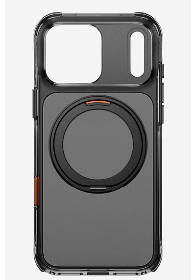 Apple iPhone Uyumlu 18 Pro Max Kılıf Swivix Dönebilen Metal Halkalı Koruyucu Premium Dayanıklı Darbe Emici Kapak Sıyah