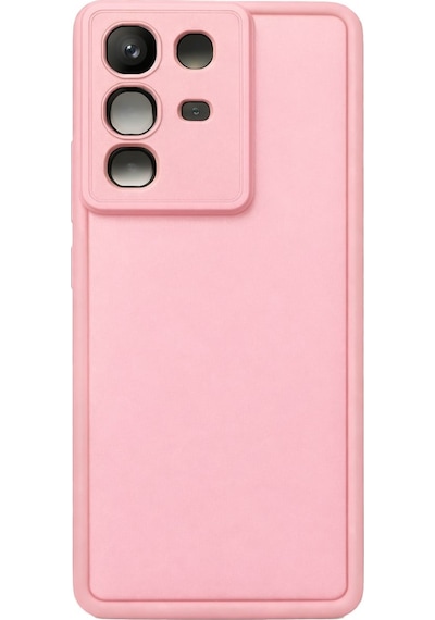 İnfinix Note50-4g Ve Note50pro Uyumlu Kamera Çıkıntılı Mat Silikon Telefon Kılıfı Pembe