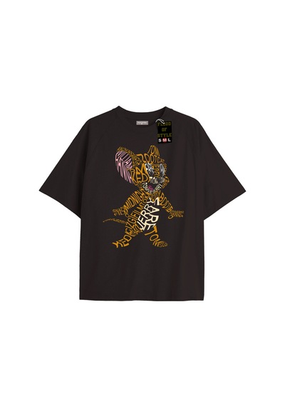 Flood Of Style Siyah Oversize T-shirt Jerrr Özel Tasarım