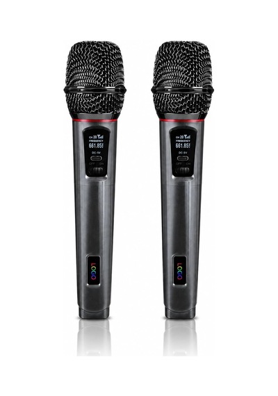 Kablosuz Uhf Mikrofon Seti El Mikrofonu Dijital Wireless Mikrofon Sistemi 50 Metreye Kadar Çekim Mesafesi Şarj Edilebi
