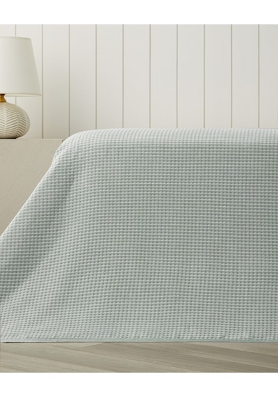 Modern Grid Çift Kişilik Pike 180x220 Cm Yeşil