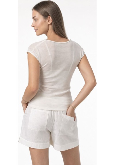 LOFT Slim Fit Kadın Tshirt K.kol Lf2043660 Q1.v1 Ekru