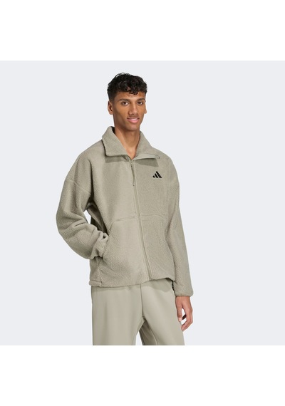 Adidas City Tech High Pile Fleece Full Zip Erkek Yeşil Polar Kb1199