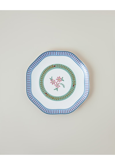 English Home Botanical Romance New Bone Pasta Tabağı 20 Cm Mavi - Yeşil